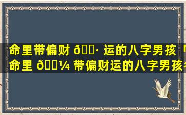 命里带偏财 🌷 运的八字男孩「命里 🐼 带偏财运的八字男孩名字」